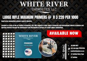 WHITE RIVER ENERGETICS LARE RIFLE MAGNUM PRIMERS, WINCHESTER LARGE PISTOL PRIMERS, available at Tac SHAC Northcliff, firearm shop, gun shop, competency, training