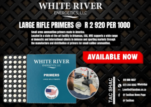 WHITE RIVER ENERGETICS LARGE RIFLE PRIMERS, available at Tac SHAC Northcliff, firearm shop, gun shop, competency, training