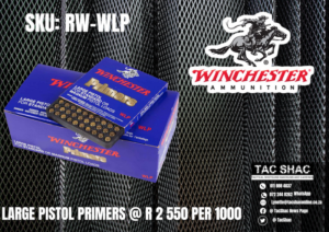 WINCHESTER LARGE PISTOL PRIMERS, available at Tac SHAC Northcliff, firearm shop, gun shop, competency, training