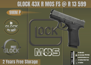 GLOCK 43X R MOS FS, available at Tac SHAC Northcliff, firearm shop, gun shop, personal defence, glock, glock shop, for sale