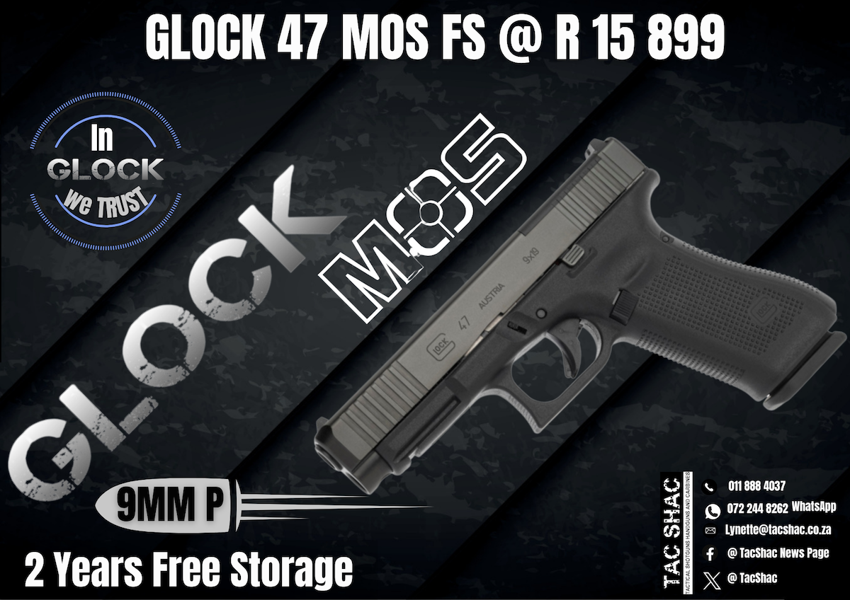 GLOCK 47 MOS FS, available at Tac SHAC Northcliff, firearm shop, gun shop, personal defence, glock, glock shop, for sale