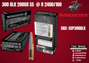 WINCHESTER 300 BLK 200 GR SS, available at Tac SHAC Northcliff, firearm shop, gun shop, personal defence, ammunition, 300 BLK, handgun, for sale, johannesburg, pretoria, buy online, winchester