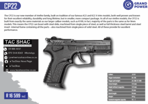 GRAND POWER CP22 - for sale - tac shac - buy firearms - proficiency training