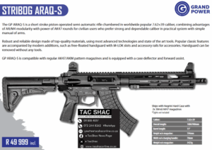 STRIBOG ARAQ-S - for sale - tac shac - buy firearms - proficiency training