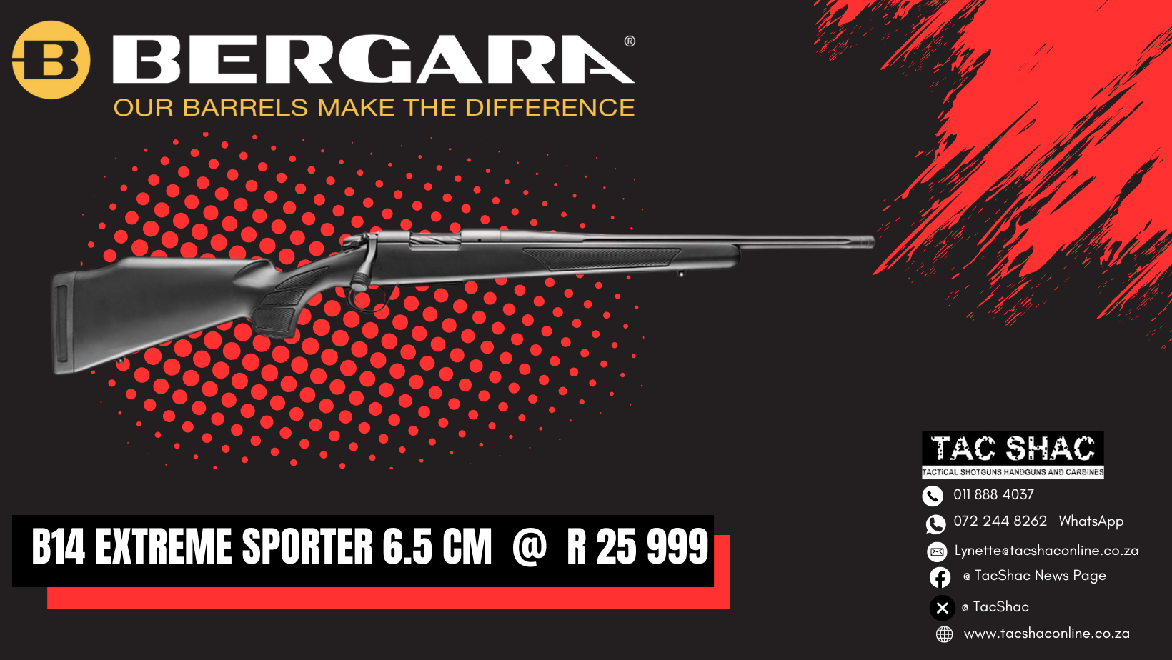 BERGARA B14 EXTREME SPORTER 6-5 - Buy at TacSHAC - firearms for sale - proficiency training - Johannesburg - Pretoria