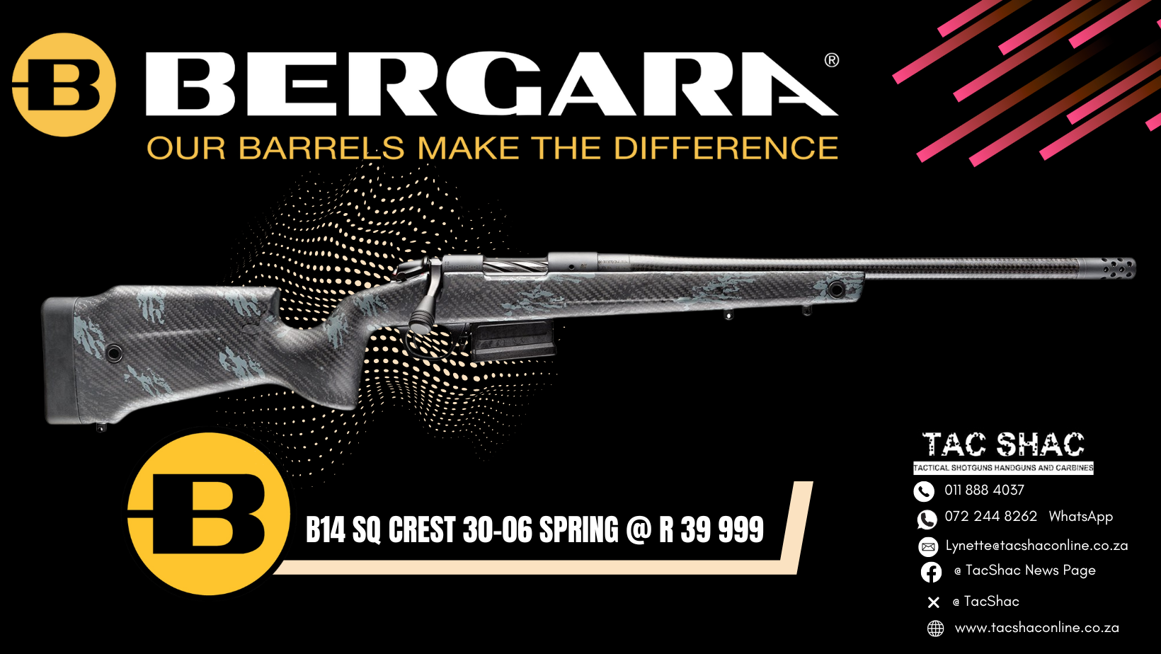 BERGARA B14 SQ CREST30-06 SPRING - Buy at TacSHAC - firearms for sale - proficiency training - Johannesburg - Pretoria