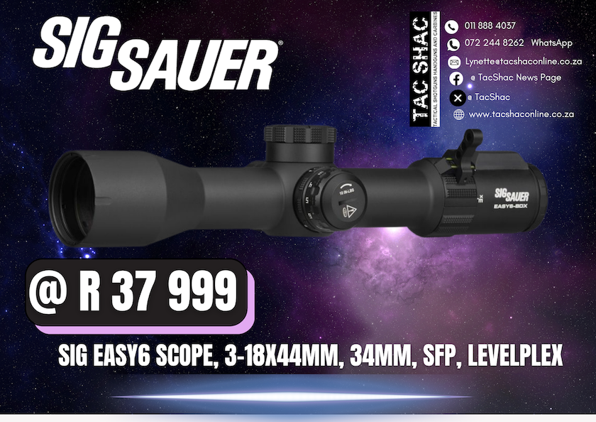 SIG EASY6 SCOPE, 3-18X44MM, available at TacSHAC, Johannesburg, Pretoria, buy online, best price, optics, registered arms dealer