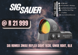 SIG ROMEO 3MAX RDOT BLK, available at TacSHAC, Johannesburg, Pretoria, buy online, best price, optics, registered arms dealer