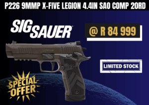 SIG SAUER P226 9MMP XFIVE LEGION, available at TacSHAC, Northcliff, Joburg, Pretoria, best price, registered arms dealer
