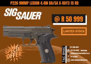 SIG SAUER P226 LEGION 4.4IN DASA XRAY3, available at TacSHAC, Northcliff, Joburg, Pretoria, best price, registered arms dealer