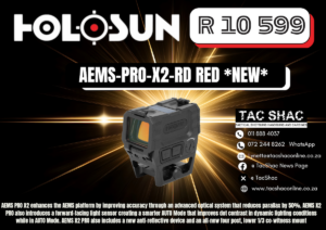 HOLOSUN AEMS-PRO-X2-RD RED - Available at TacSHAC - firearm shop - firearm training