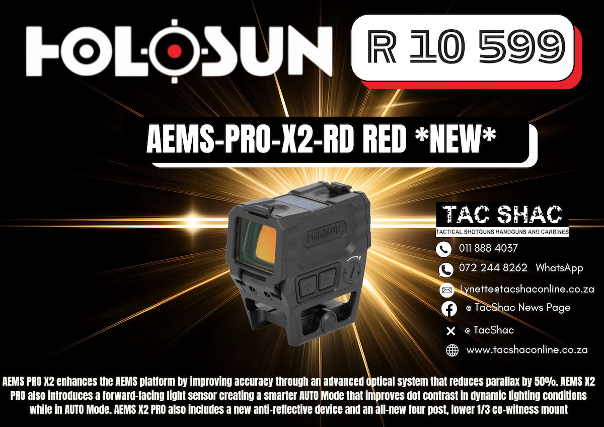 HOLOSUN AEMS-PRO-X2-RD RED - Available at TacSHAC - firearm shop - firearm training