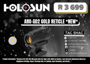 HOLOSUN ARO-GD2 GOLD RETICLE - Available at TacSHAC - firearm shop - firearm training