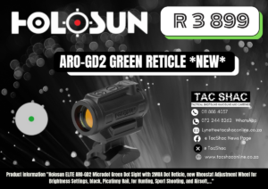HOLOSUN ARO-GD2 GREEN RETICLE - Available at TacSHAC - firearm shop - firearm training