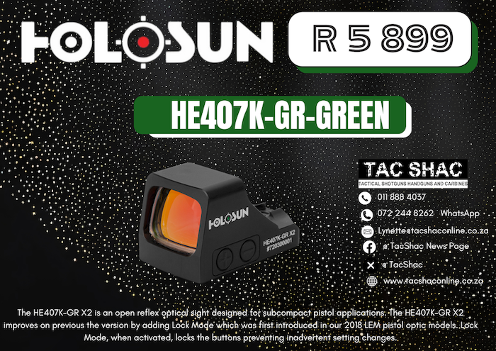 HOLOSUN HE407K-GR-GREEN - Available at TacSHAC - firearm shop - firearm training