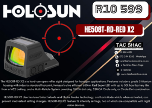 HOLOSUN HE508T-RD-RED X2 - Available at TacSHAC - firearm shop - firearm training