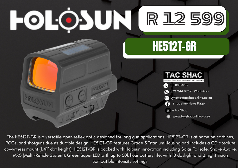 HOLOSUN HE512T-GR - Available at TacSHAC - firearm shop - firearm training