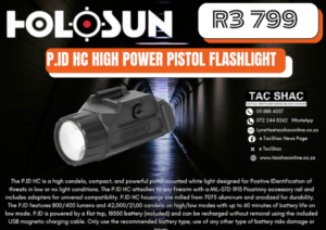 HOLOSUN P ID HC HIGH POWER PISTOL FLASHLIGHT - Available at TacSHAC - firearm shop - firearm training